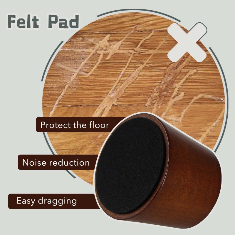 KOIKEY Wooden Furniture Bed Risers - 3 Inch Circle Heavy Duty Furniture Height Extenders Lifts for Sofa Couch Desk Chair Table Base Raising Space, Convenient Store and Cleaning, Pack of 4 - Image 4